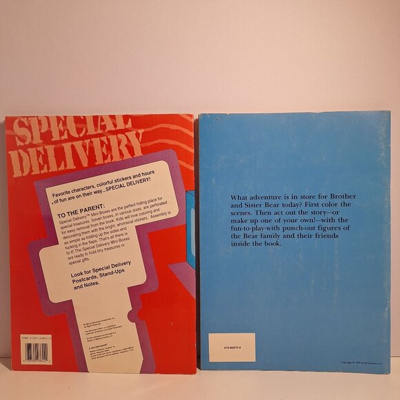 2 Berenstain Bears Vintage Mini-Boxes To Color Bigpaw Punch-Out Figures Unused - Picture 4 of 8